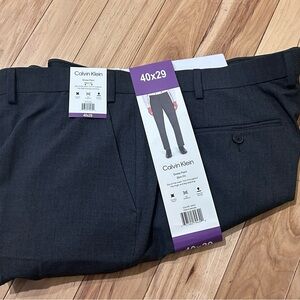 NWT Calvin Klein Gray Dress Pants Slim Fit - Men’s Size 40x29